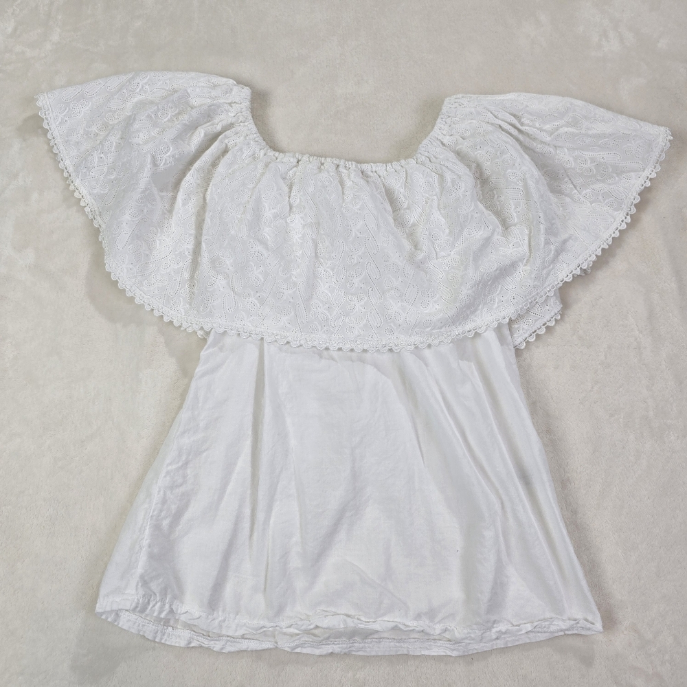 Luiselle Made In Italy White Off the Shoulder Top Size S